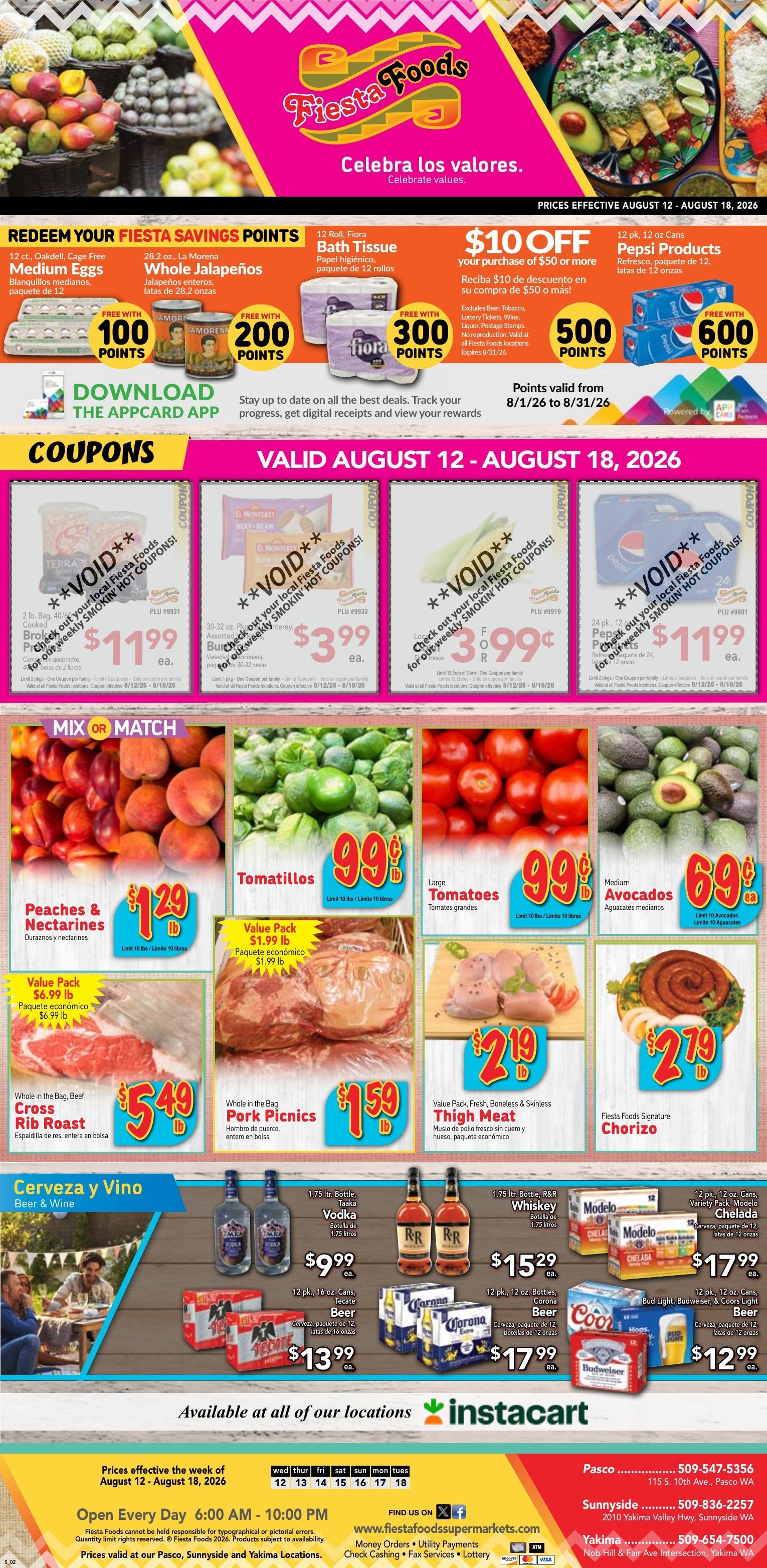 Fiesta Foods SuperMarkets Weekly Ad August 12 - 18, 2026