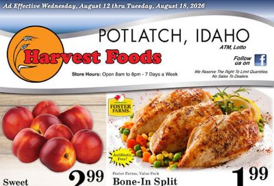 Harvest Foods (Moscow Area, ID) Weekly Ad August 12 - 18, 2026