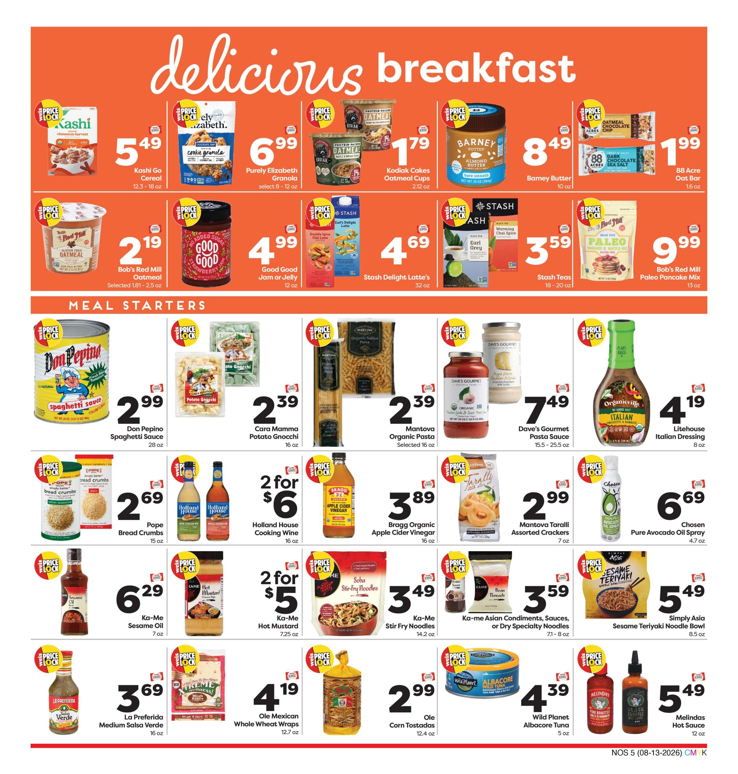 Weis Markets Natural & Organic Weekly Ad August 13 - September 9, 2026
