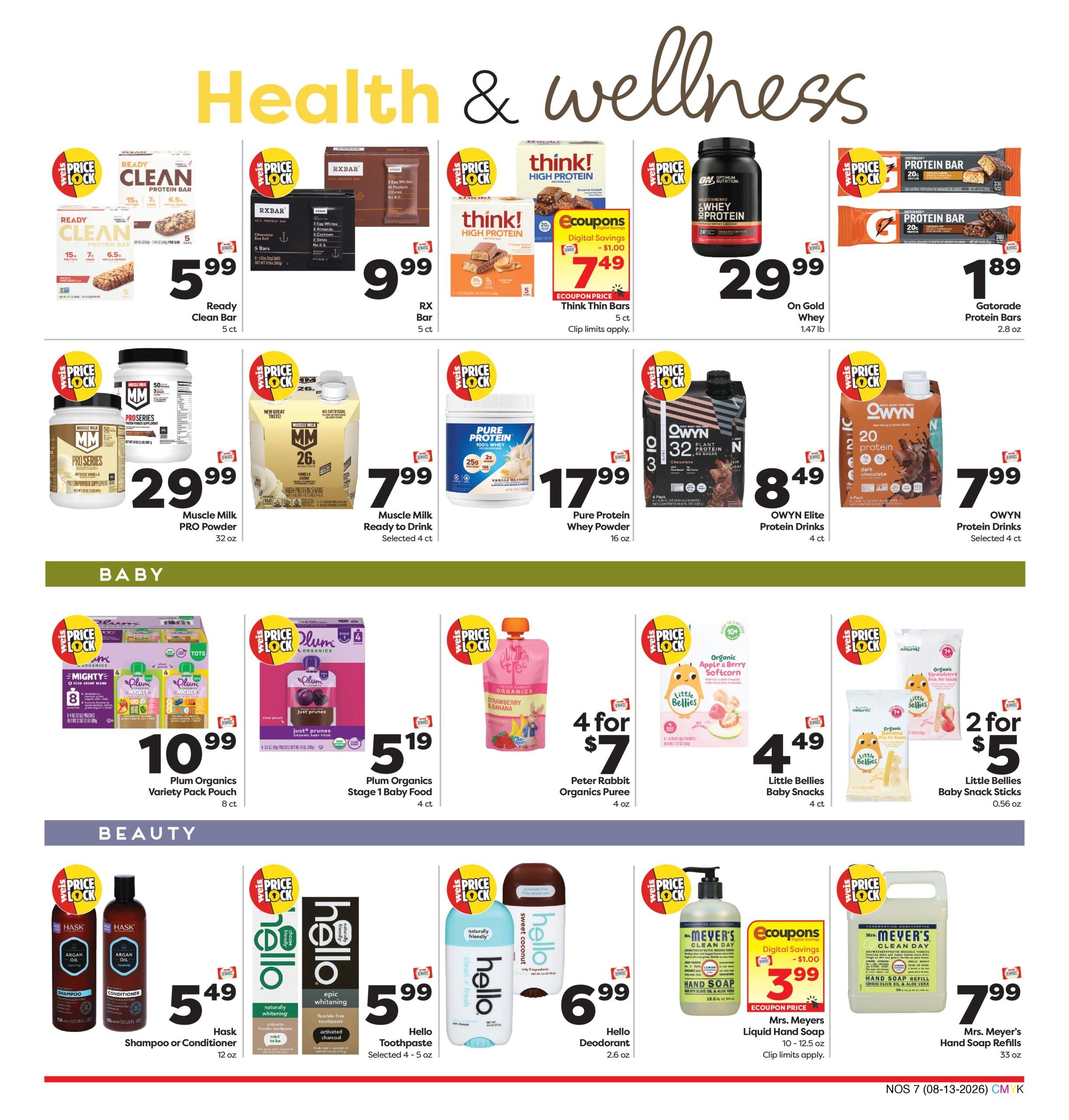 Weis Markets Natural & Organic Weekly Ad August 13 - September 9, 2026
