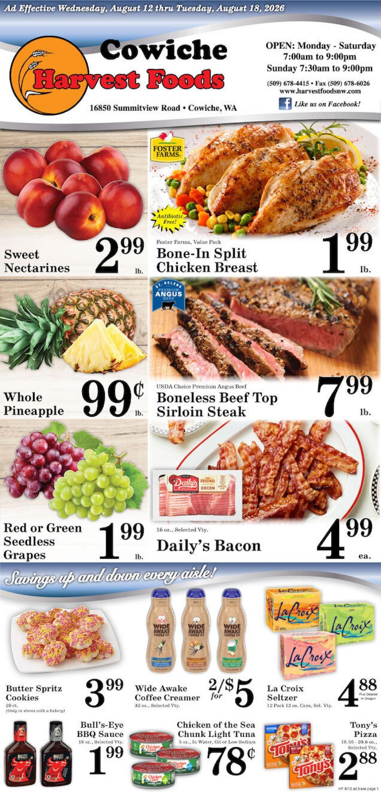 Harvest Foods (Yakima Area, WA) Weekly Ad August 12 - 18, 2026