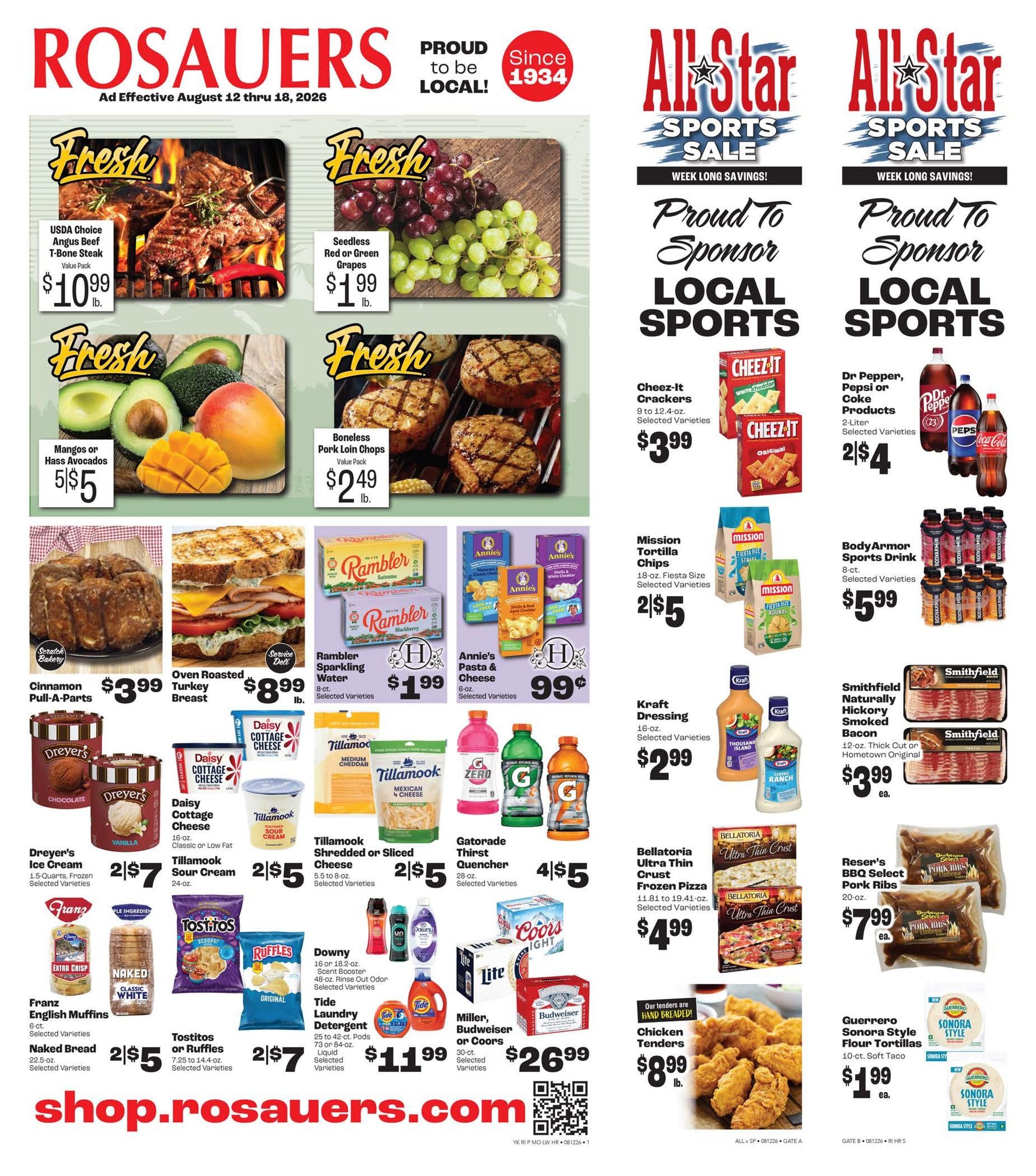 Rosauers (Vancouver–Ridgefield Area, OR–WA) Weekly Ad August 12 - 18, 2026