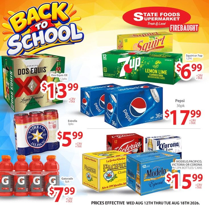 State Foods Supermarket (Firebaugh, CA) Weekly Ad August 12 - 18, 2026