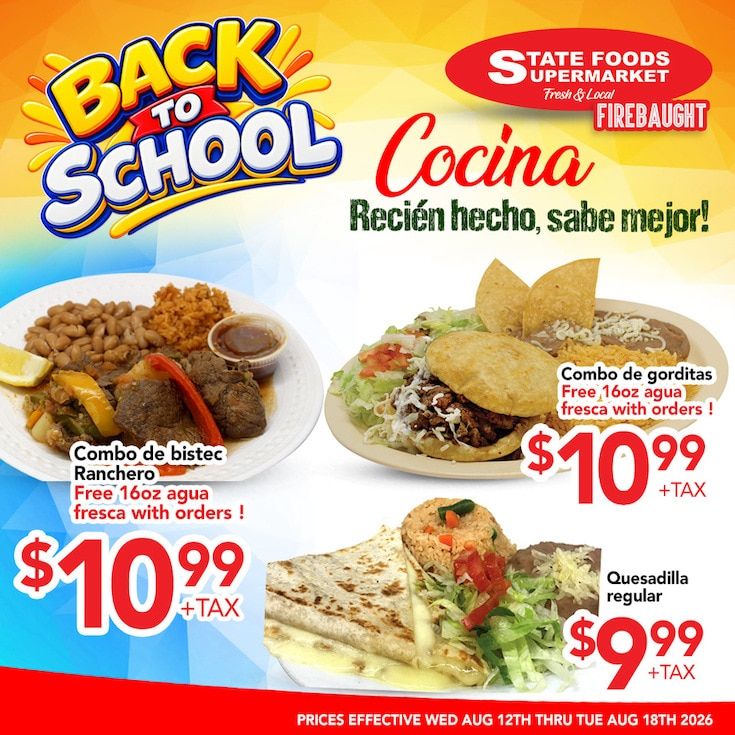 State Foods Supermarket (Firebaugh, CA) Weekly Ad August 12 - 18, 2026