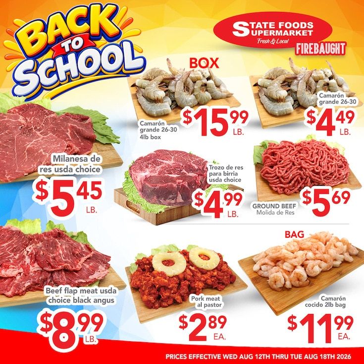 State Foods Supermarket (Firebaugh, CA) Weekly Ad August 12 - 18, 2026
