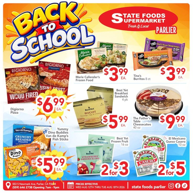 State Foods Supermarket (Parlier, CA) Weekly Ad August 12 - 18, 2026
