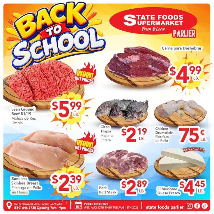 State Foods Supermarket (Parlier, CA) Weekly Ad August 12 - 18, 2026
