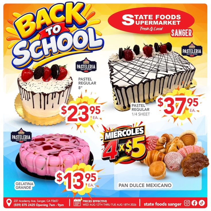 State Foods Supermarket (Sanger, CA) Weekly Ad August 12 - 18, 2026
