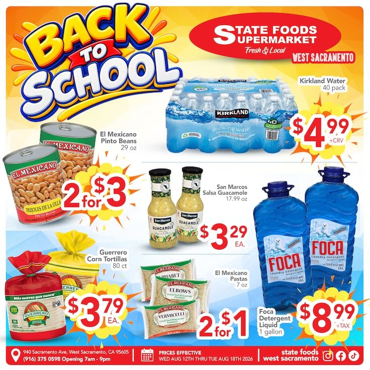 State Foods Supermarket (West Sacramento, CA) Weekly Ad August 12 - 18, 2026