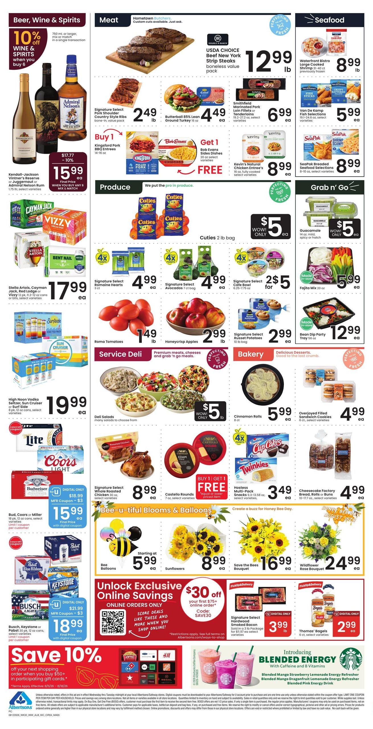 Albertsons (Lovell Area, WY) Bonus Online Savings Weekly Ad August 12 - 18, 2026