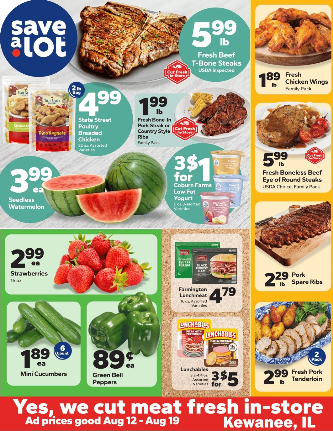 Save a Lot Food Stores (Kewanee, IL) Weekly Ad August 12 - 19, 2026