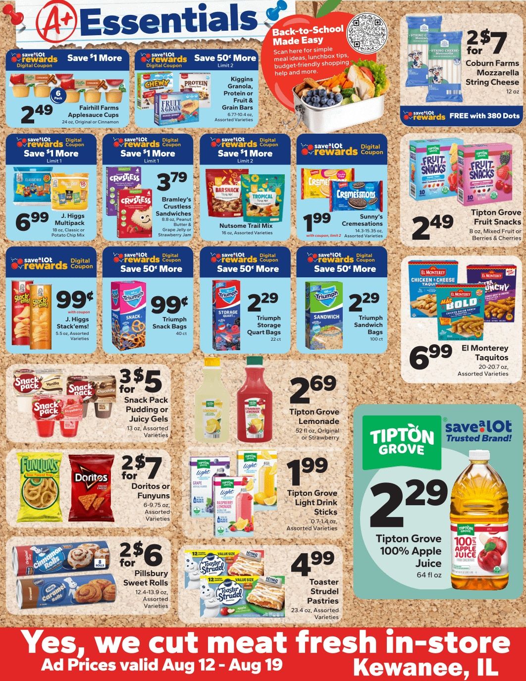 Save a Lot Food Stores (Kewanee, IL) Weekly Ad August 12 - 19, 2026