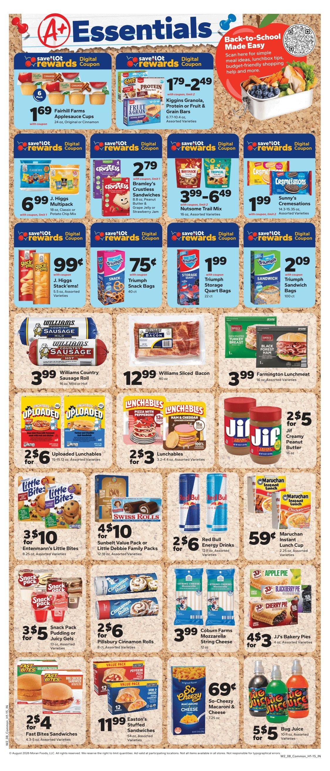 Save a Lot Food Stores (Albany and Monticello, KY) Weekly Ad August 12 - 18, 2026