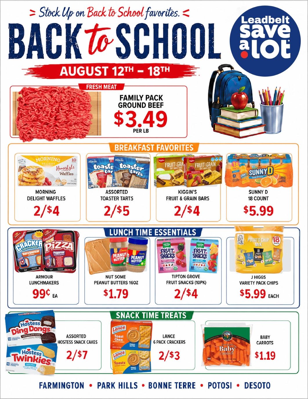 Save a Lot Food Stores (Bonne Terre and other locations, MO) Weekly Ad August 12 - 18, 2026