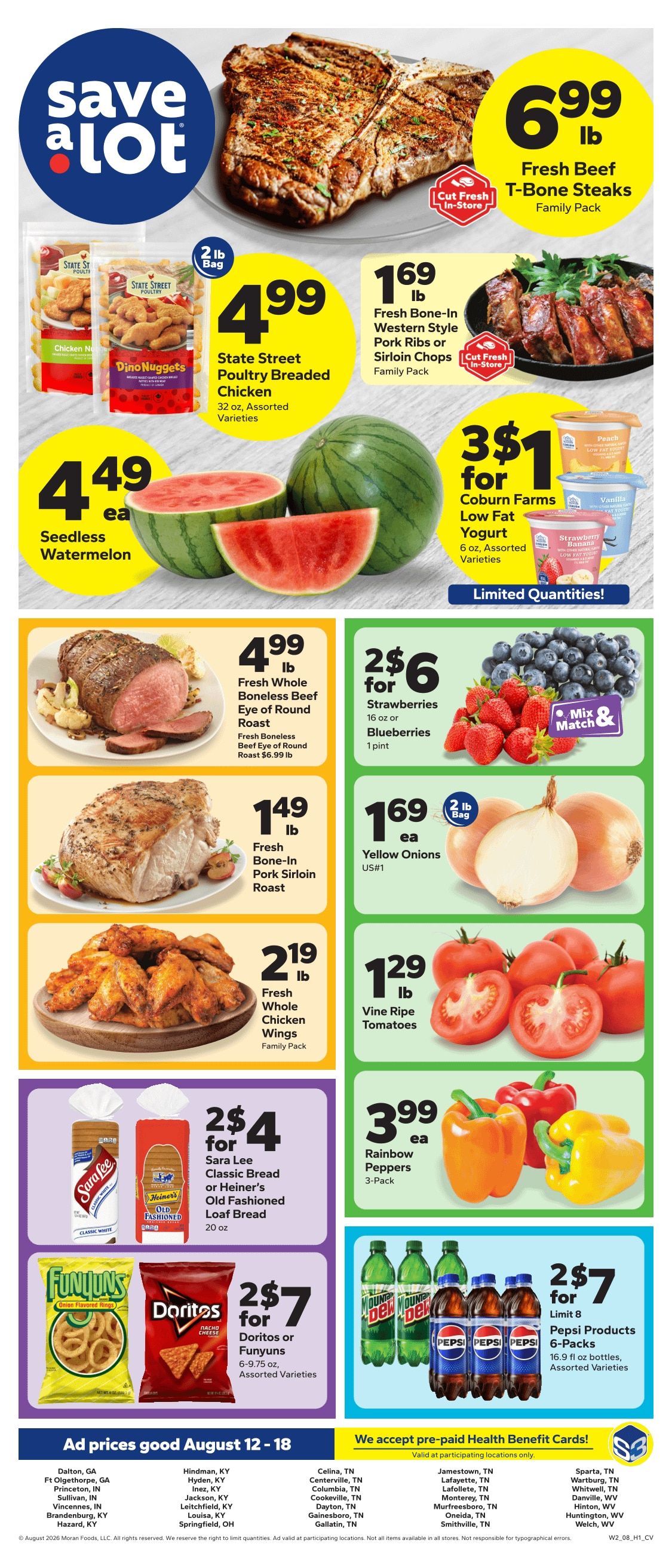 Save a Lot Food Stores (Princeton and other locations, IN) Weekly Ad August 12 - 18, 2026