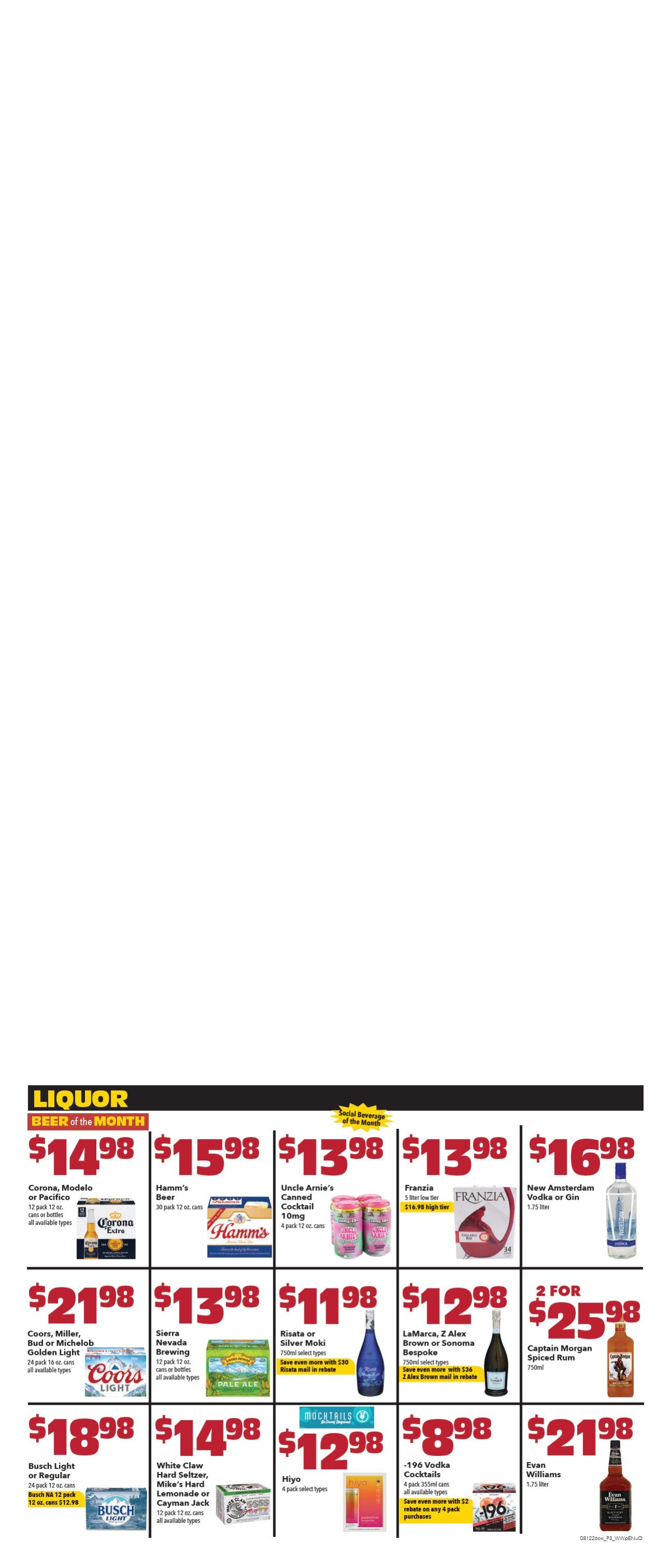 Cash Wise Liquor Weekly Ad August 12 - 18, 2026