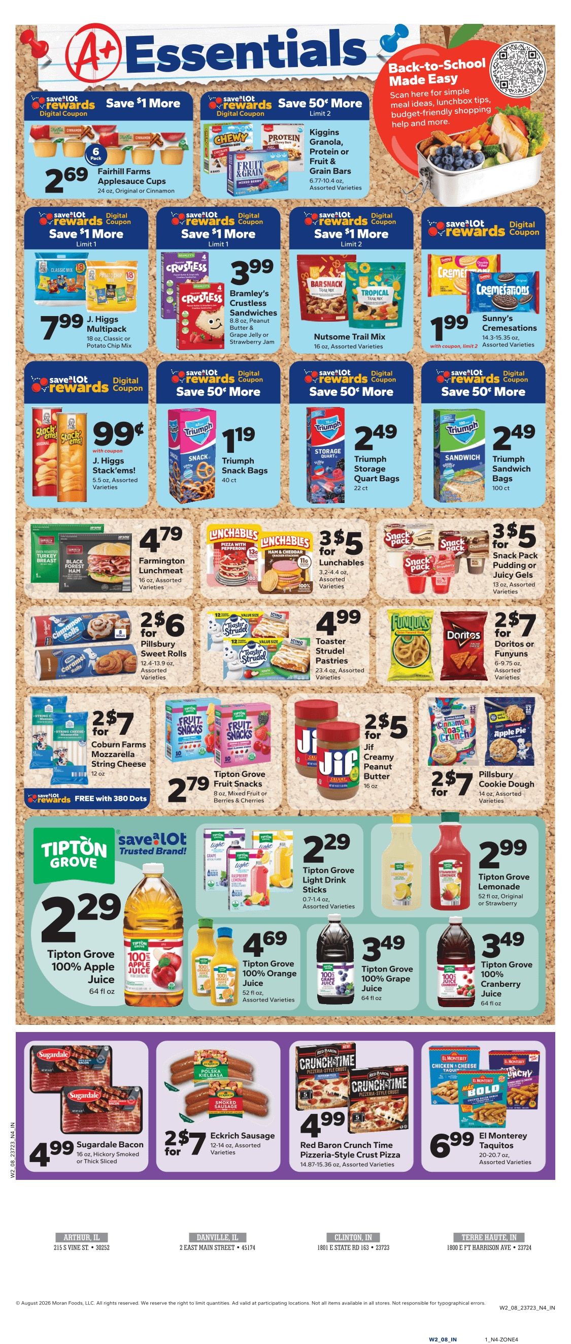 Save a Lot Food Stores (Arthur, IL) Weekly Ad August 12 - 18, 2026