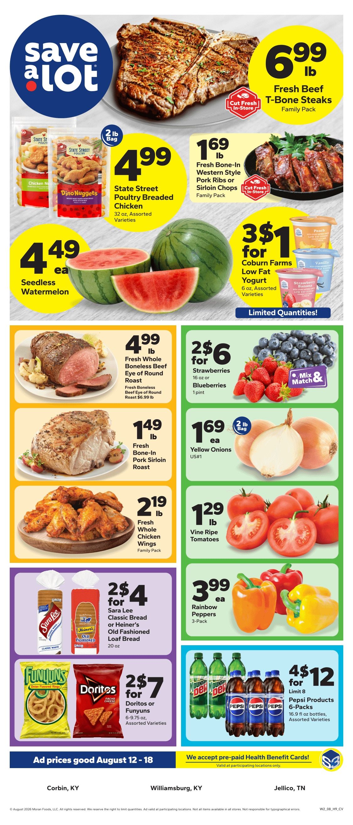 Save a Lot Food Stores (Williamsburg, KY) Weekly Ad August 12 - 18, 2026
