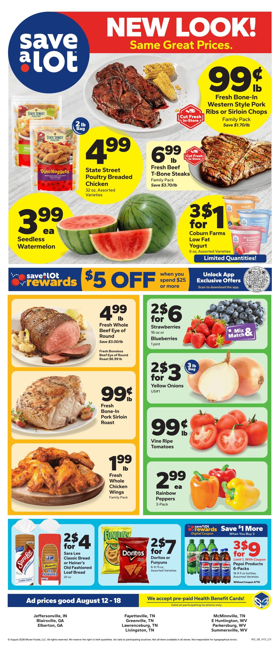 Save a Lot Food Stores (Elberton and other locations, GA) Weekly Ad August 12 - 18, 2026