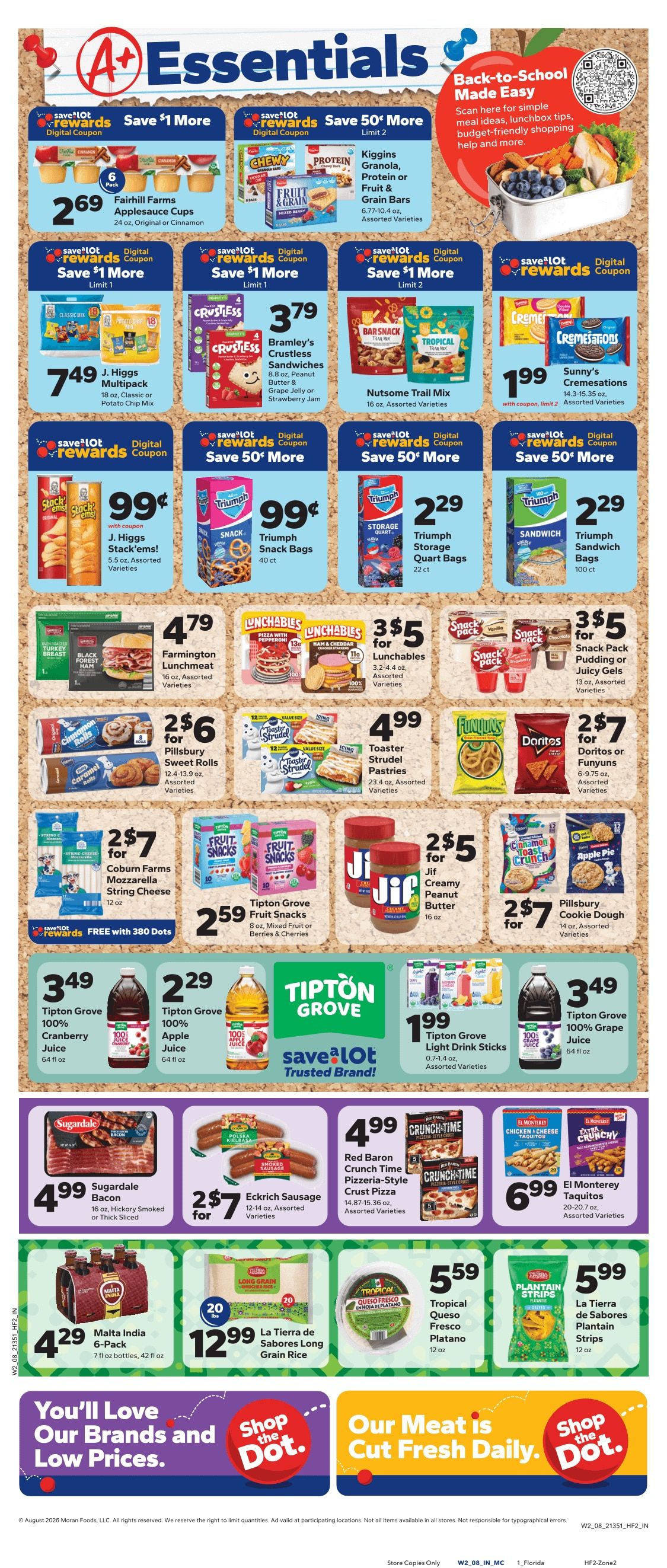 Save a Lot Food Stores (Ft Myers, FL) Weekly Ad August 12 - 18, 2026