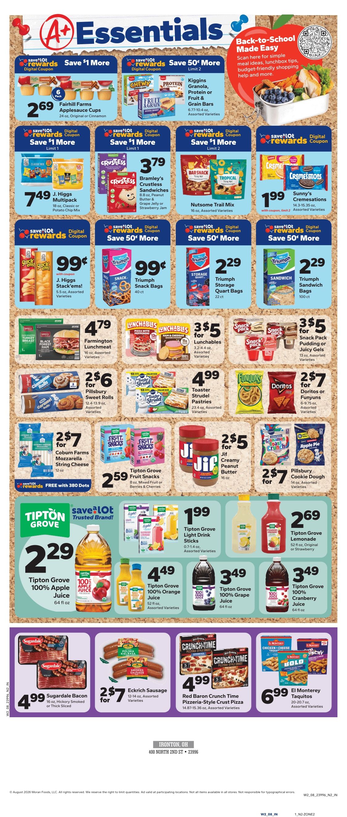 Save a Lot Food Stores (Ironton, OH) Weekly Ad August 12 - 18, 2026