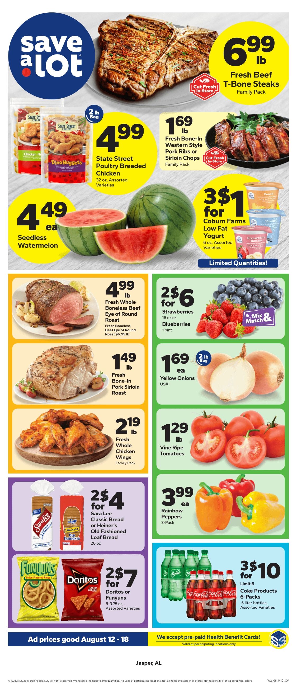 Save a Lot Food Stores (Jasper, AL) Weekly Ad August 12 - 18, 2026