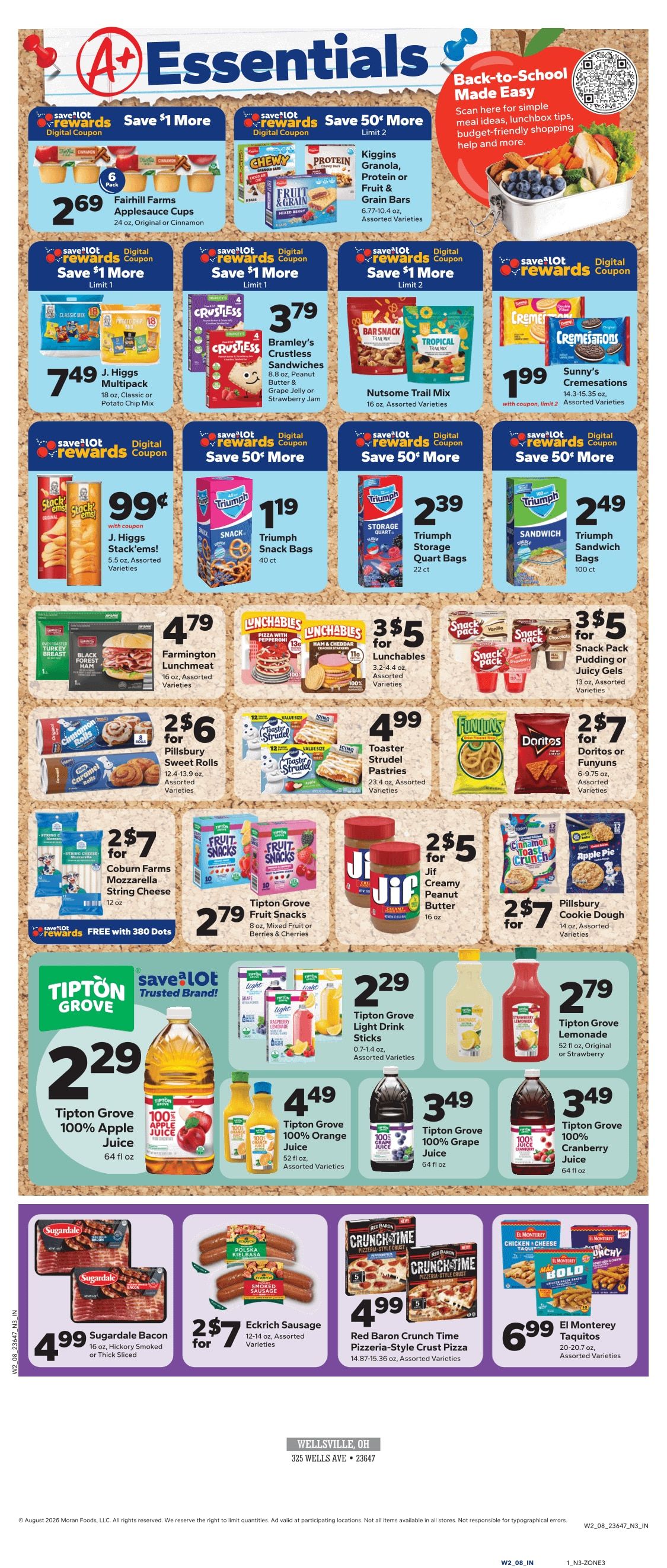 Save a Lot Food Stores (Wellsville, OH) Weekly Ad August 12 - 18, 2026