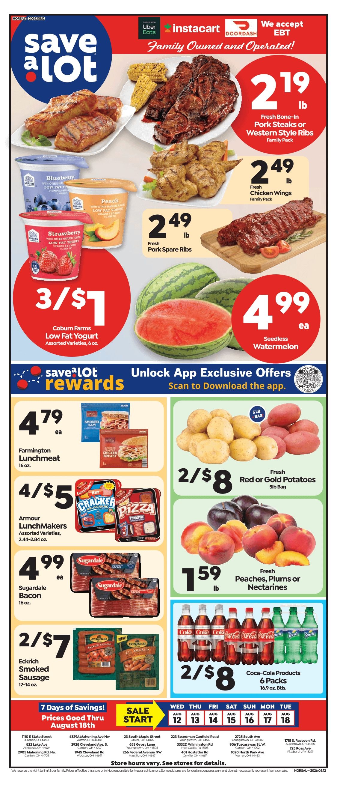 Save a Lot Food Stores Weekly Ad August 12 - 18, 2026