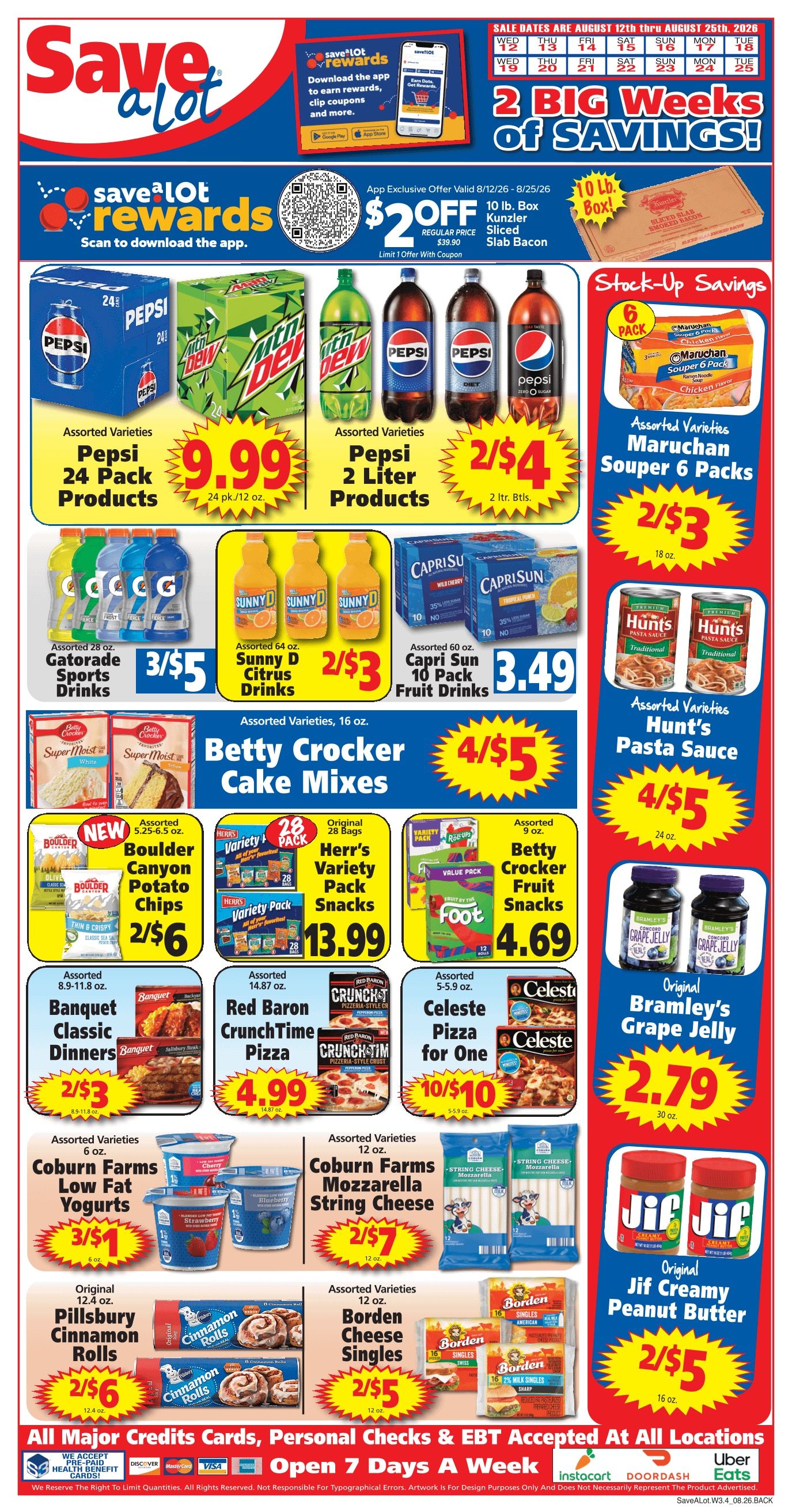 Save a Lot Food Stores Weekly Ad August 12 - 25, 2026