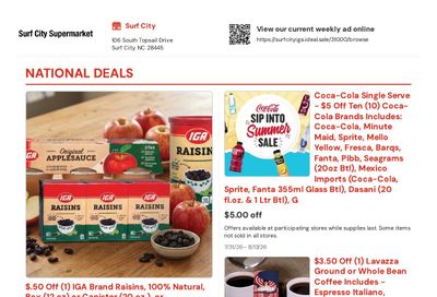 Surf City Super Market IGA Weekly Ad July 31 - August 13, 2026