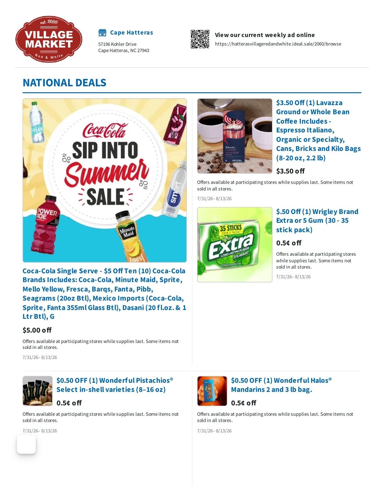 Village Market Red & White Weekly Ad July 31 - August 13, 2026