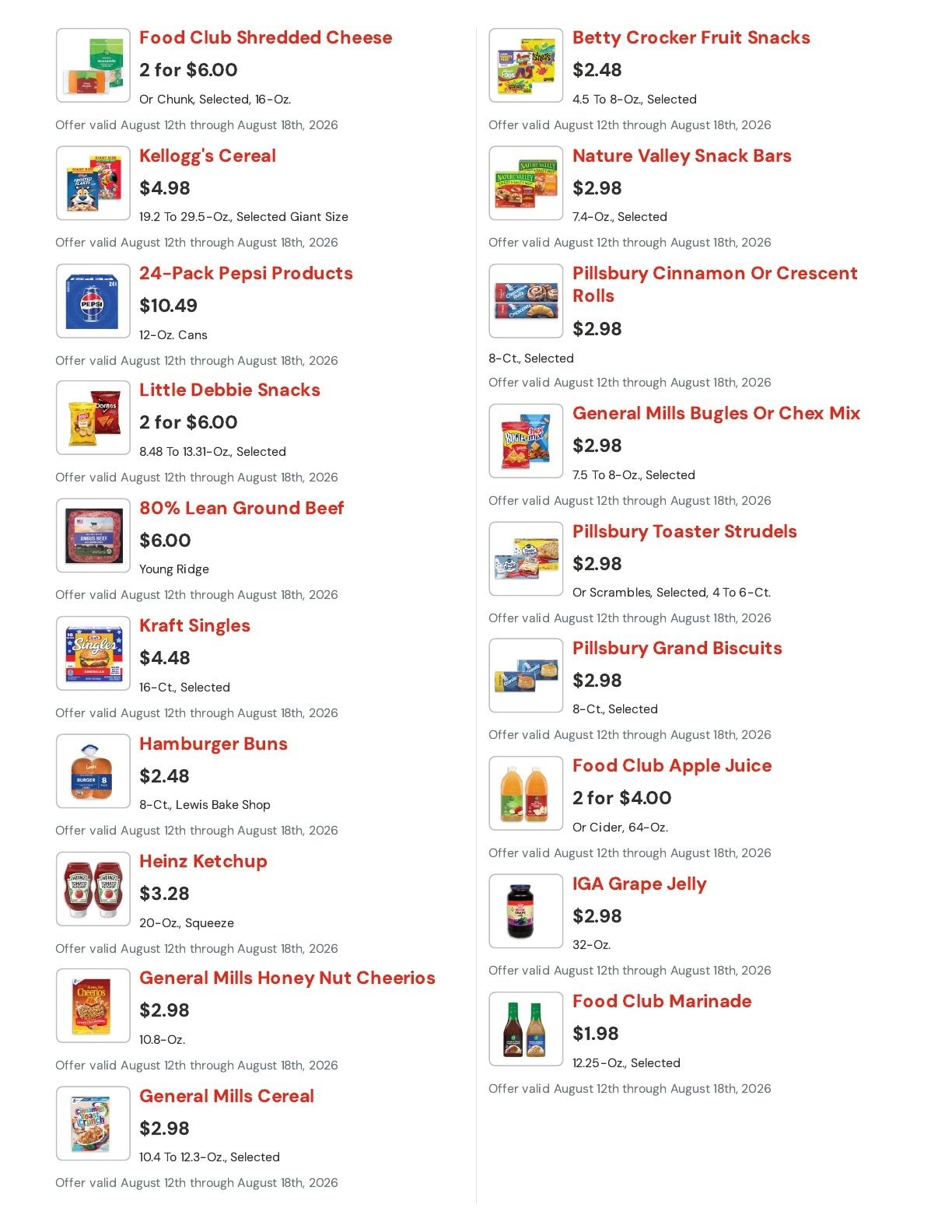 Griffin's IGA Weekly Ad August 12 - 18, 2026