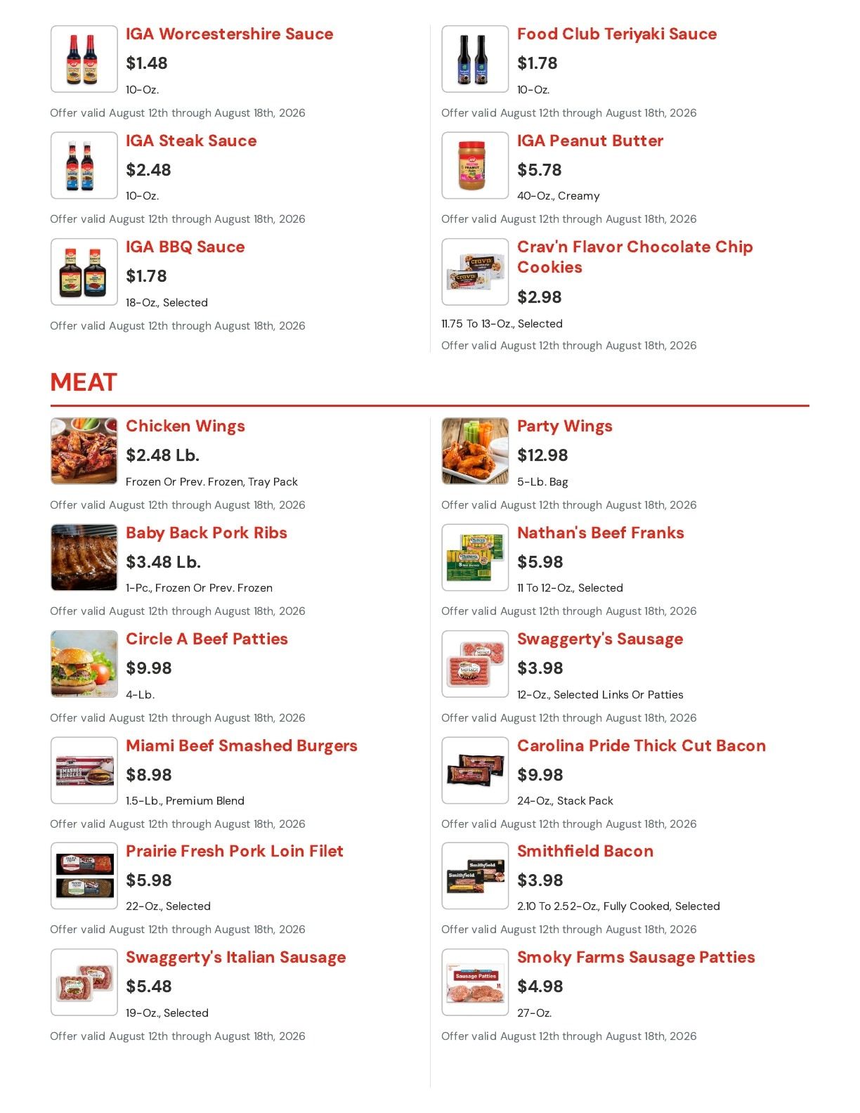 Griffin's IGA Weekly Ad August 12 - 18, 2026