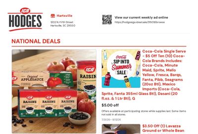 Hodges IGA Weekly Ad July 31 - August 13, 2026