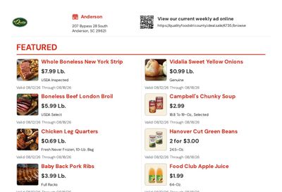 Quality Foods Tri County (Anderson, SC) Weekly Ad August 12 - 18, 2026
