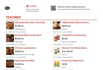 Quality Foods Tri County (Cornelia, GA) Weekly Ad August 12 - 18, 2026