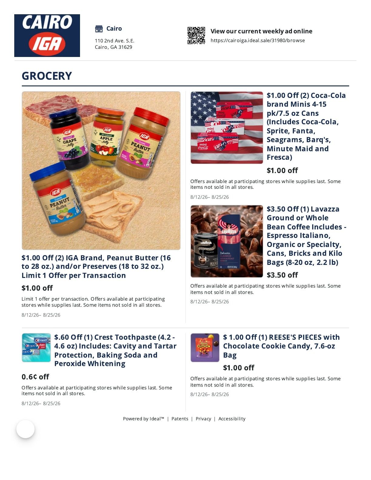 Cairo IGA Weekly Ad August 12 - 25, 2026
