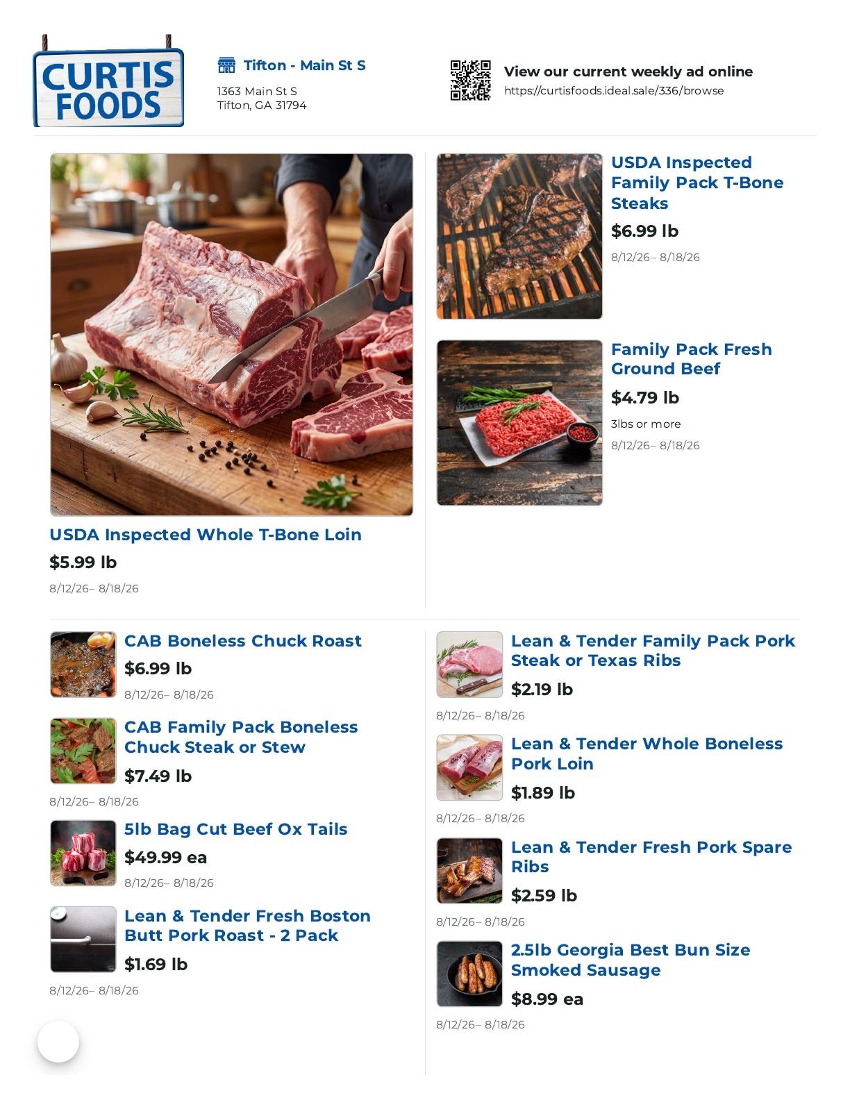 Curtis Foods Weekly Ad August 12 - 18, 2026
