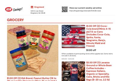 Kingsland IGA Express Weekly Ad August 12 - 25, 2026