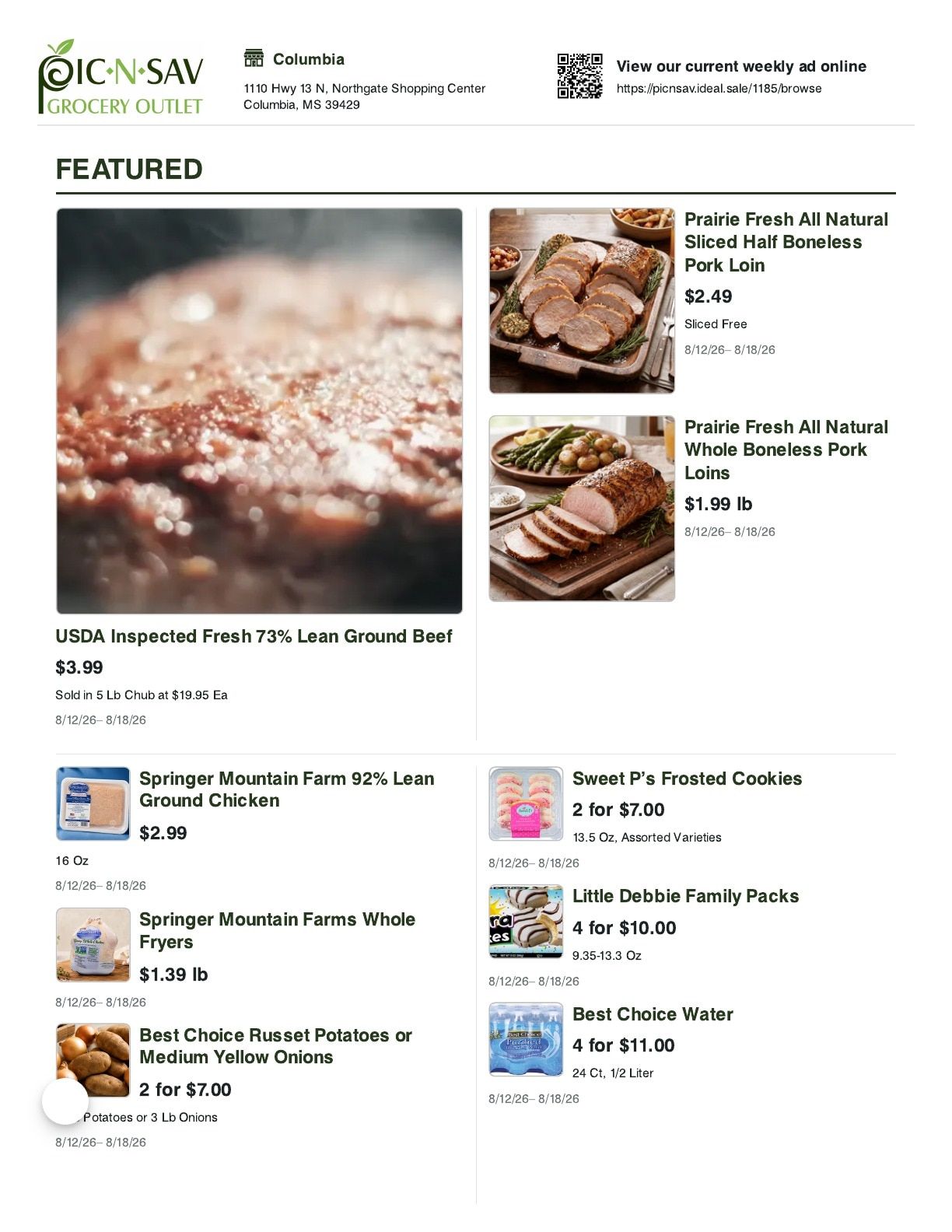 Pic-N-Sav (Columbia, MS) Weekly Ad August 12 - 18, 2026