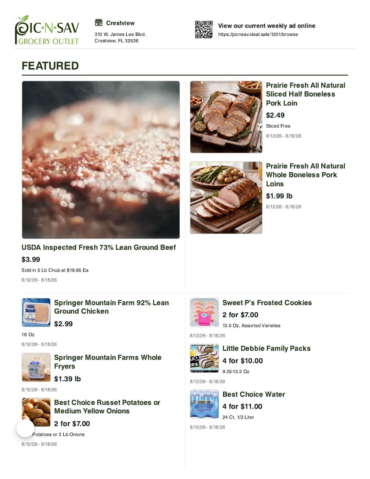 Pic-N-Sav (Crestview, FL) Weekly Ad August 12 - 18, 2026