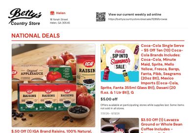Betty's IGA Weekly Ad July 31 - August 13, 2026