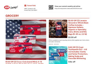 Forest Park WFO IGA Weekly Ad August 12 - 25, 2026