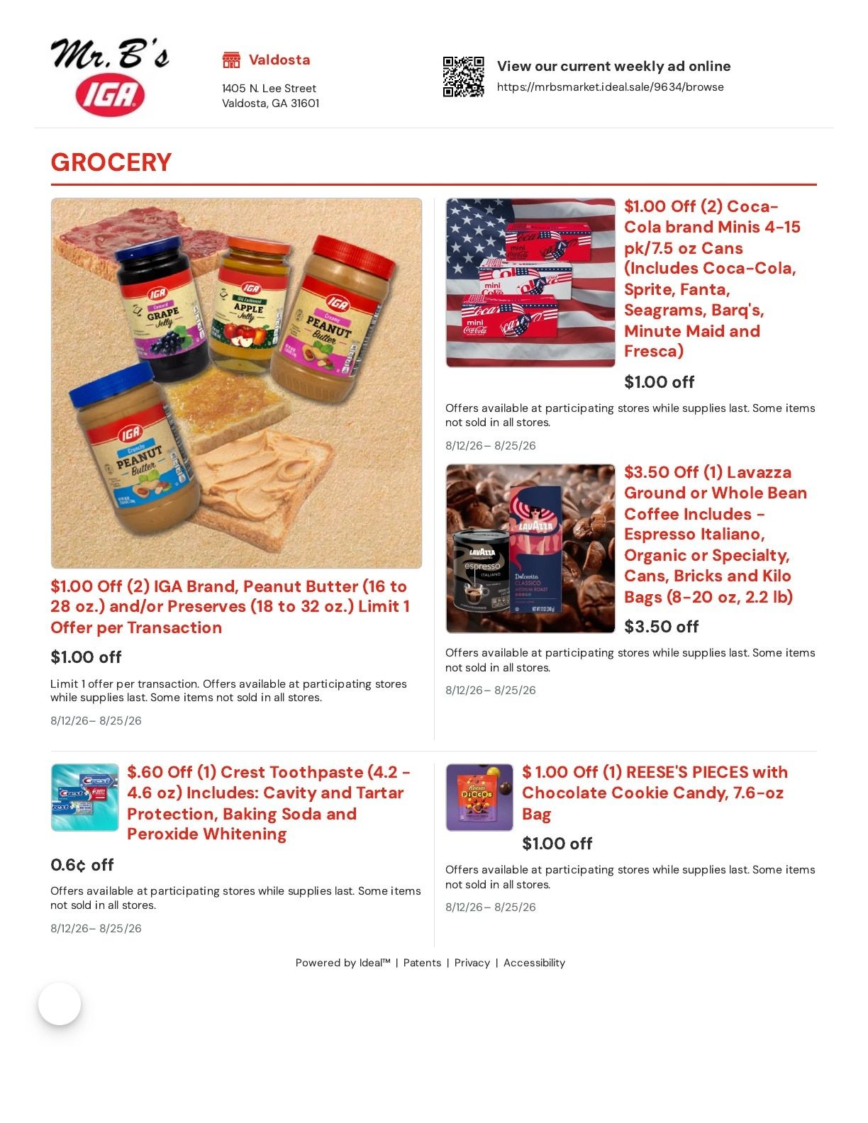 Mr. B's IGA Weekly Ad August 12 - 25, 2026