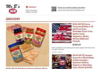 Mr. B's IGA Weekly Ad August 12 - 25, 2026