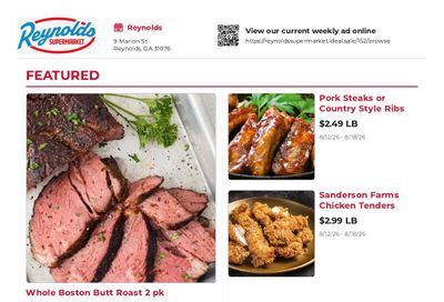 Reynolds Supermarket Weekly Ad August 12 - 18, 2026
