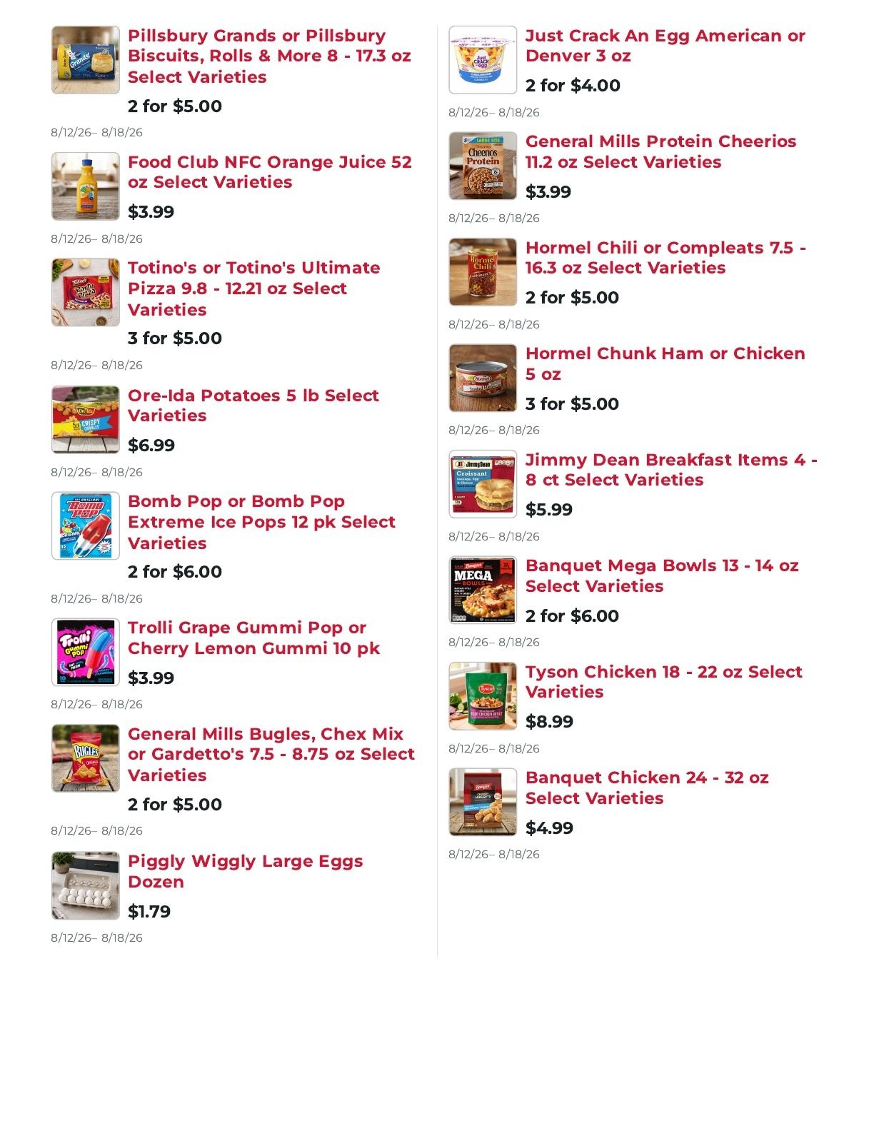 Reynolds Supermarket Weekly Ad August 12 - 18, 2026
