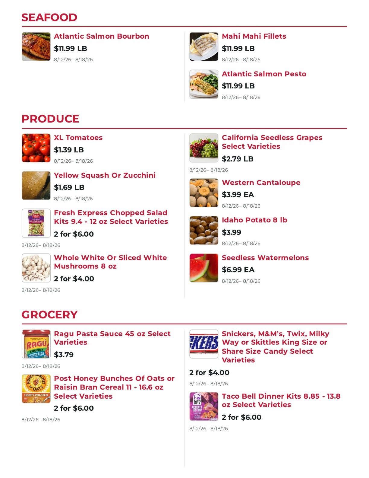 Reynolds Supermarket Weekly Ad August 12 - 18, 2026