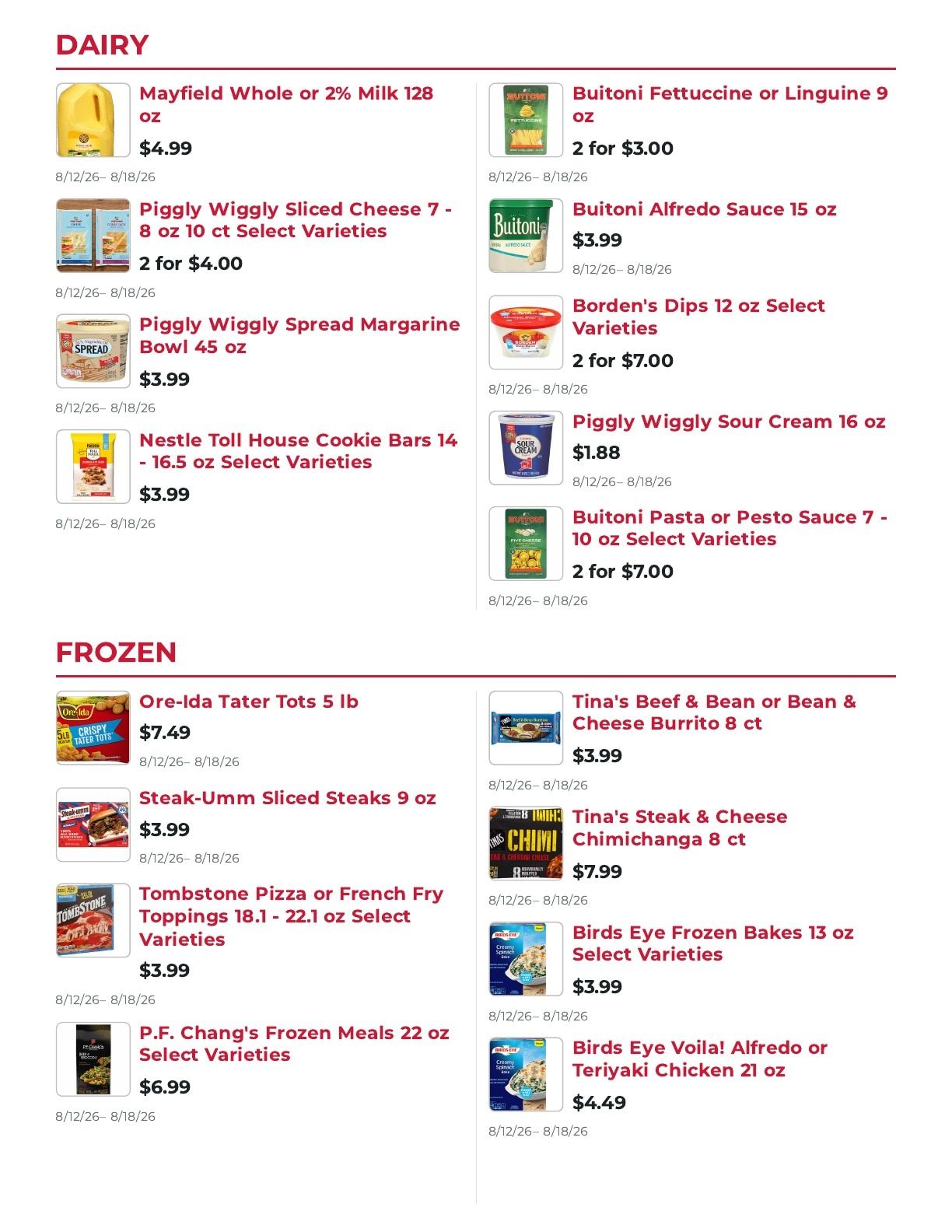 Reynolds Supermarket Weekly Ad August 12 - 18, 2026