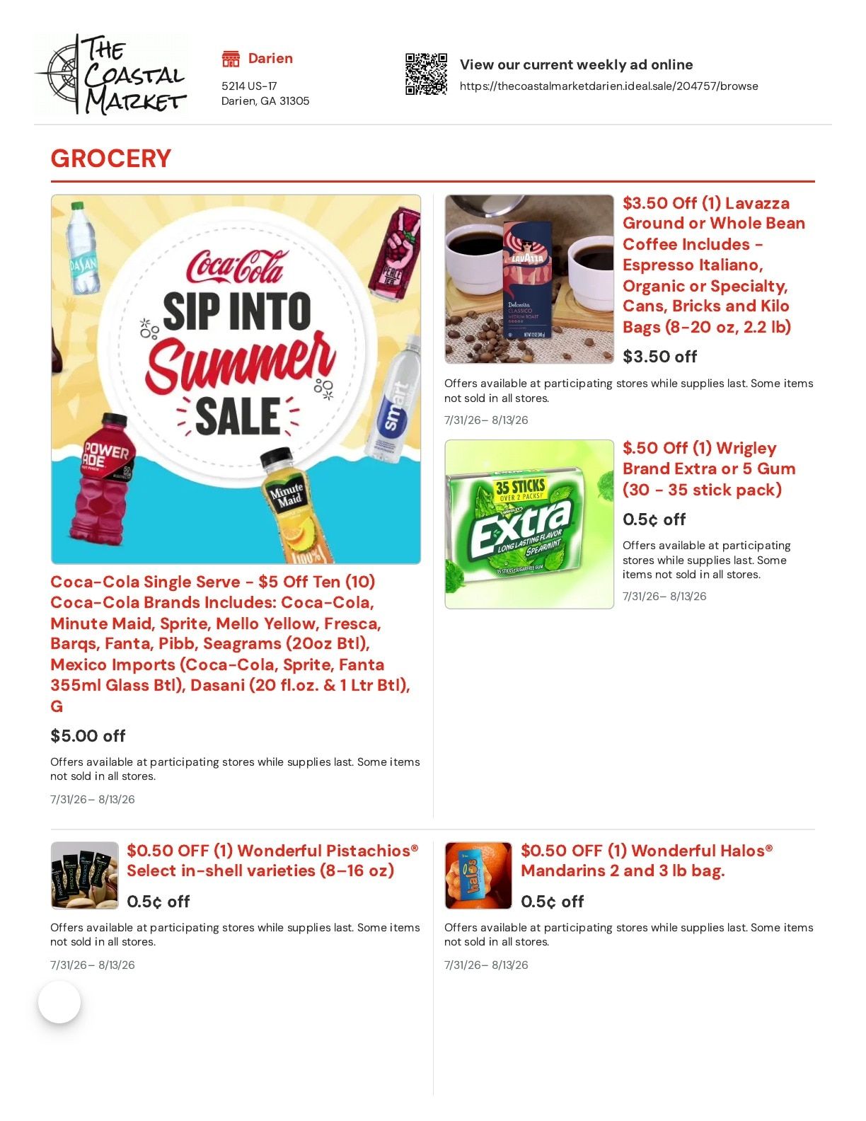 The Coastal Market Weekly Ad July 31 - August 13, 2026